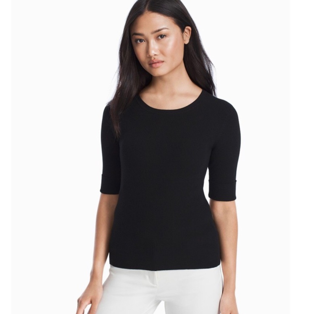 WHBM Ribbed Crew Neck Sweater